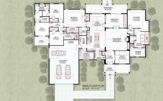 Single Story 4 Bedroom House Plans